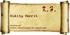 Kukity Henrik névjegykártya